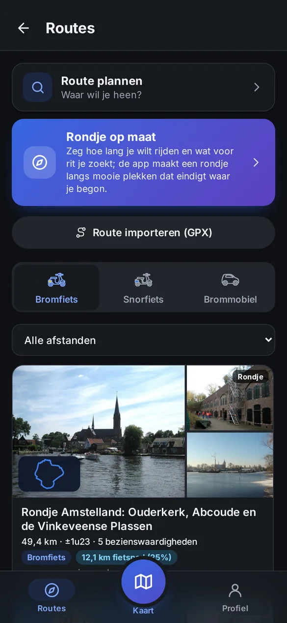 Lijst met tourroutes