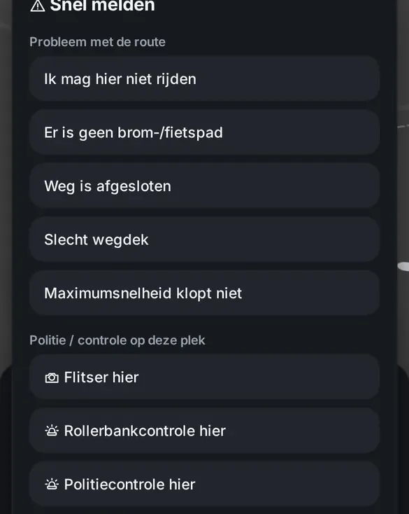 Snel melden: flitser, rollerbank, politiecontrole